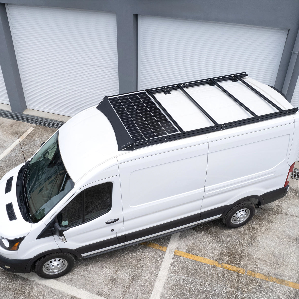 Aluminum Van Roof Rack Pro for Ford Transit 148" with Wind Fairing-2