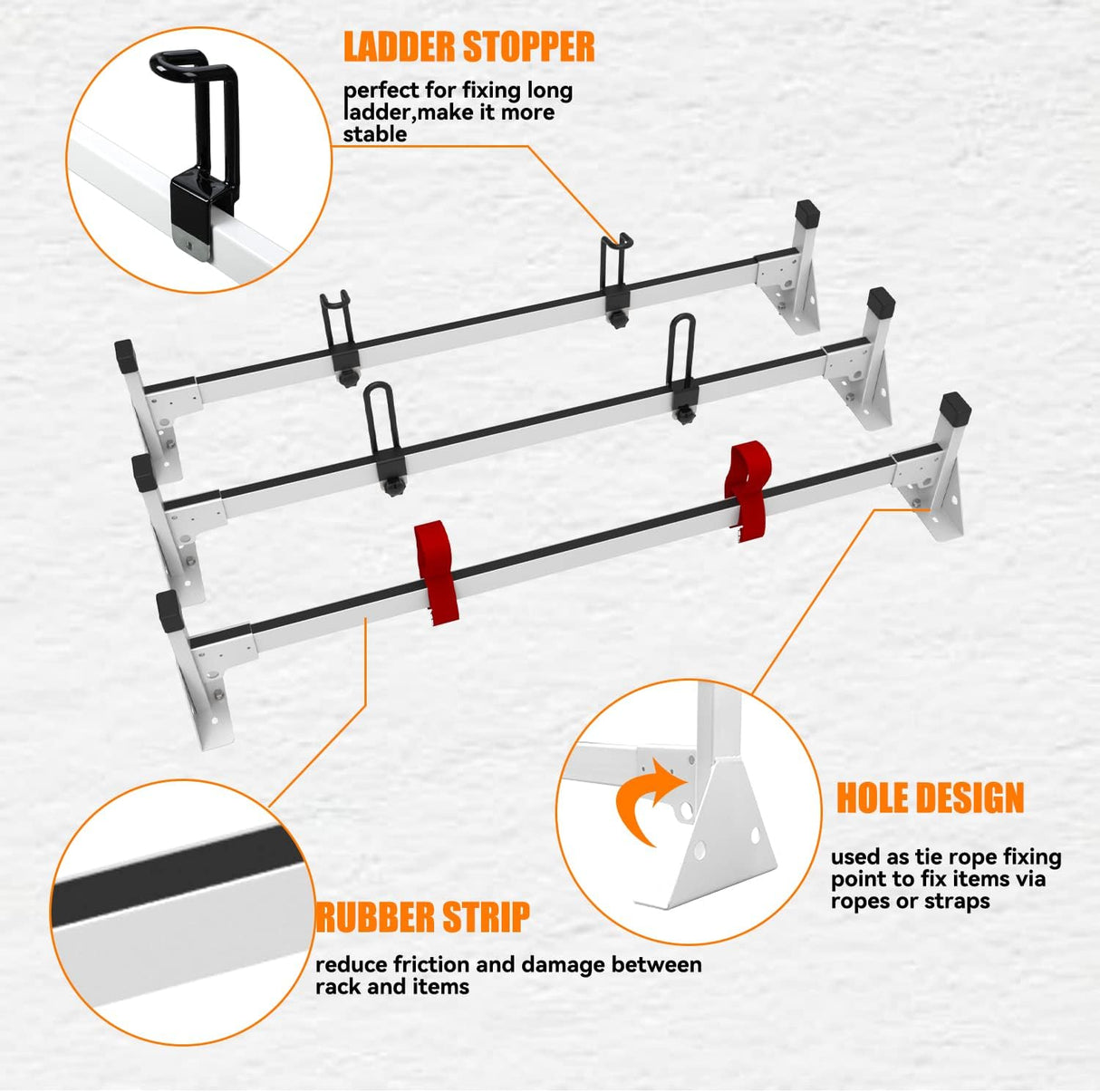 Melipron 54" Van Roof Rack for Ford Transit 150 250 350-9
