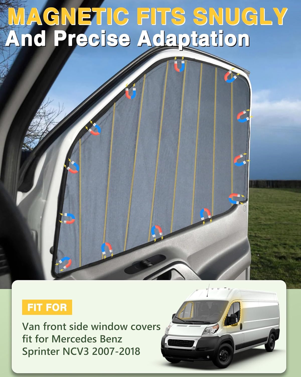 Insulated Blackout Van Window Covers for Mercedes Benz Sprinter NCV3 2007-2018 - MELIPRON