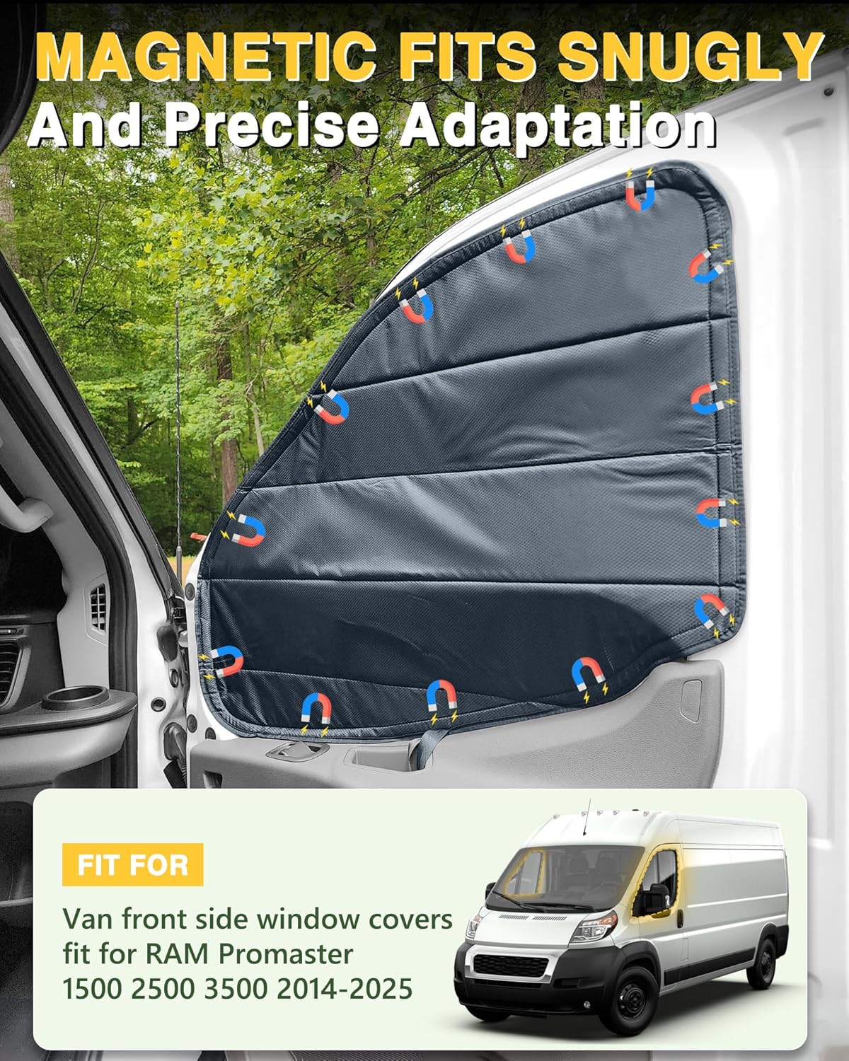 Insulated Blackout Van Window Covers for RAM Promaster - MELIPRON