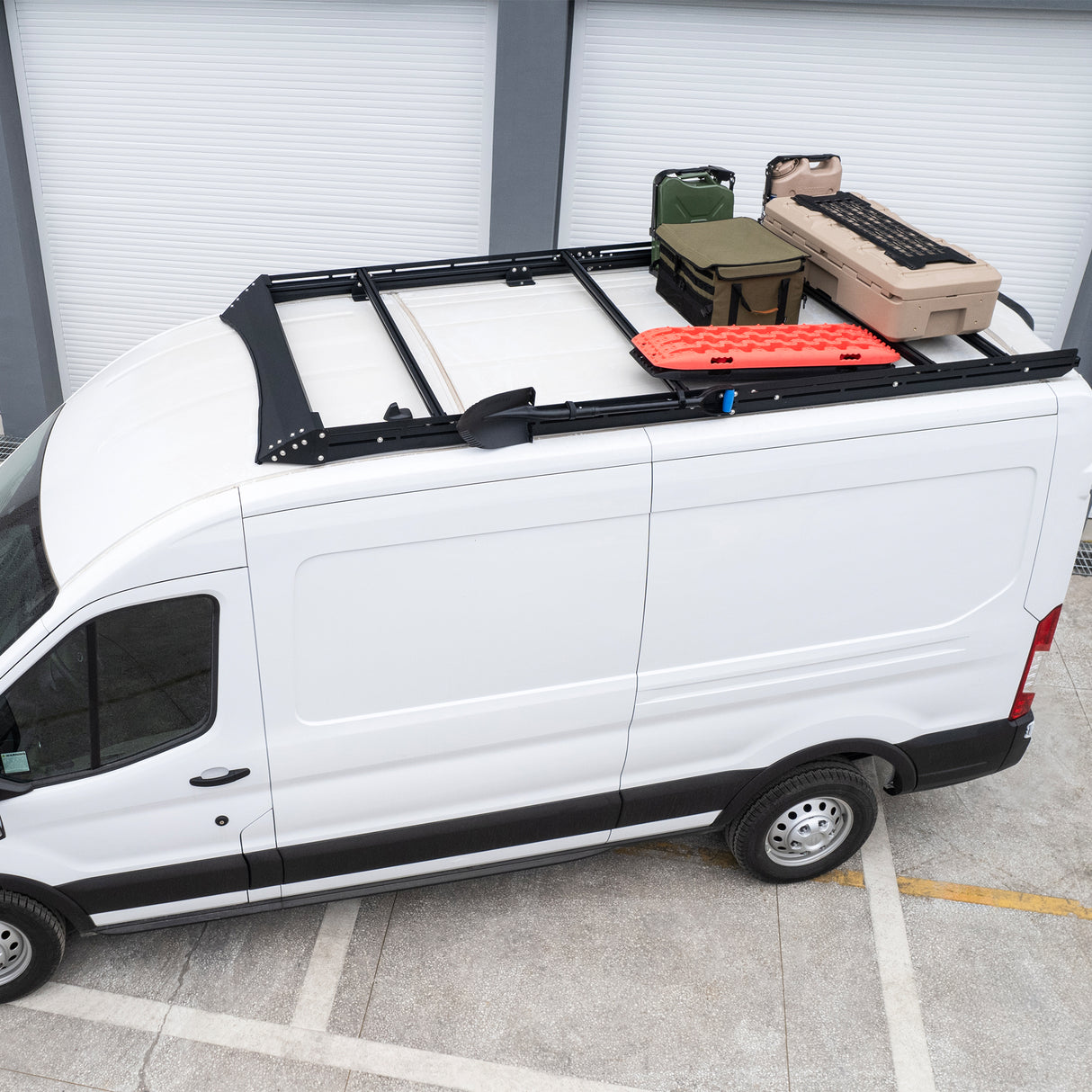 Aluminum Van Roof Rack Pro for Ford Transit 148" with Wind Fairing-12