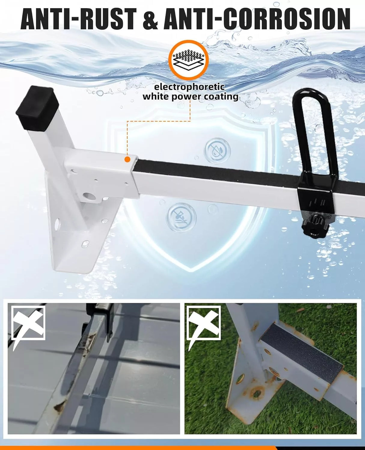 Melipron 2 Crossbars Van Roof Ladder Racks-3