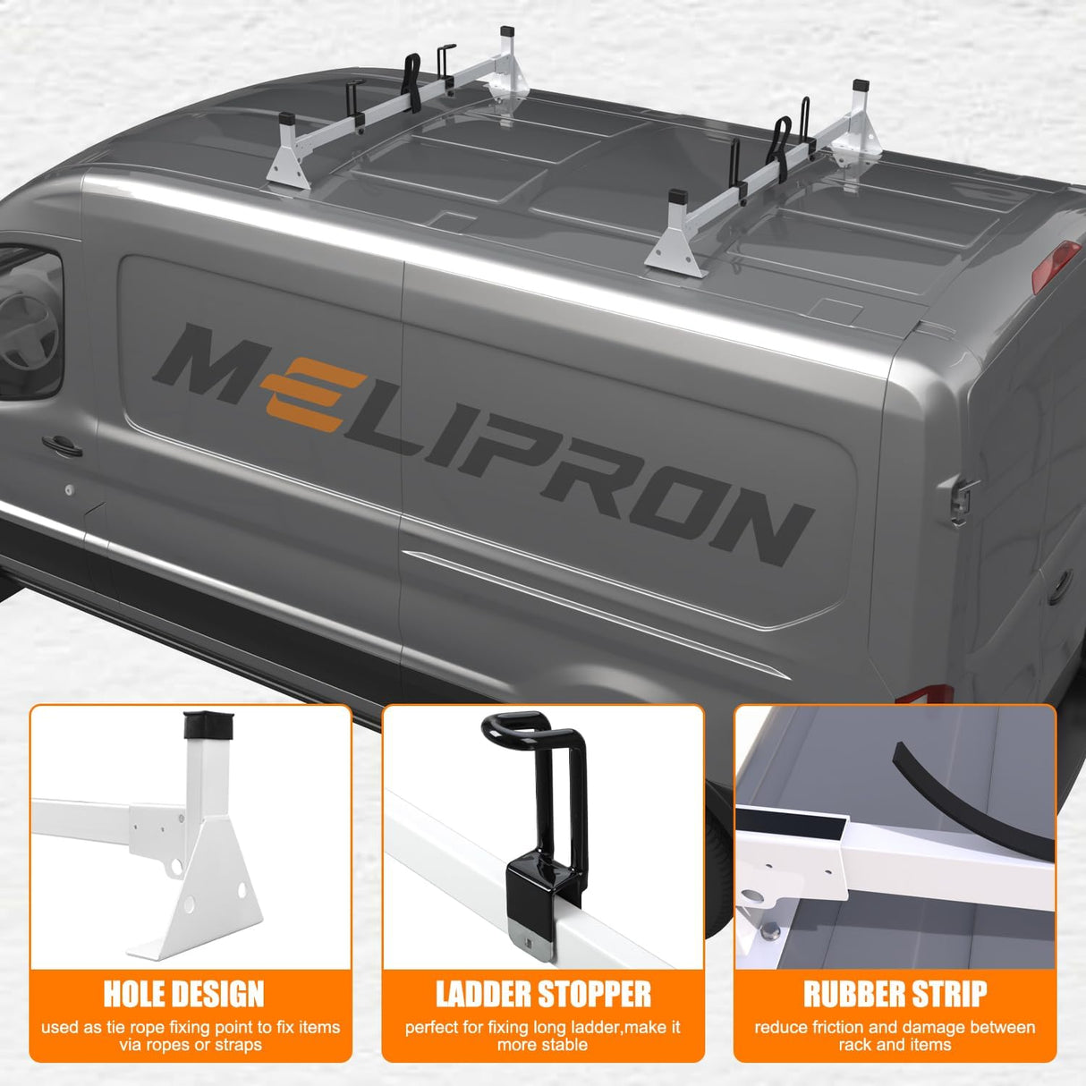 Van Roof Ladder Rack for RAM ProMaster City 2 Bars - MELIPRON