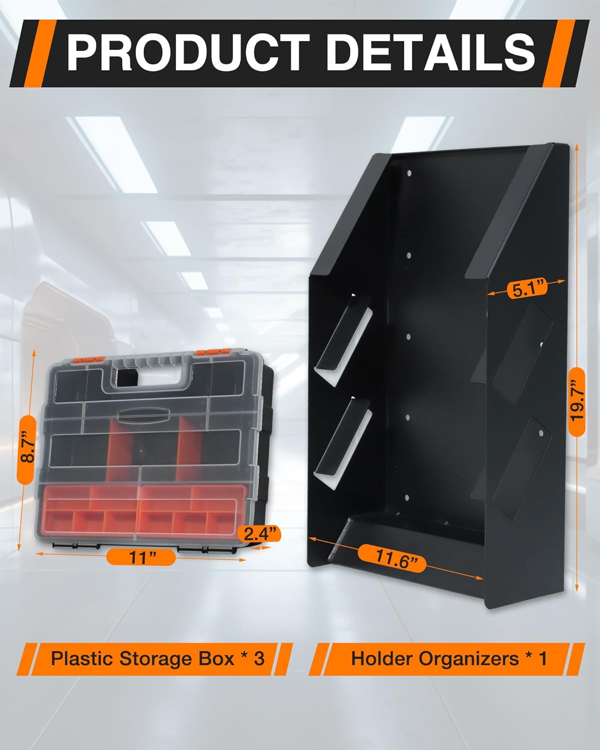 Hanging Tote Kit for Van with 3 Plastic Storage Boxes-9