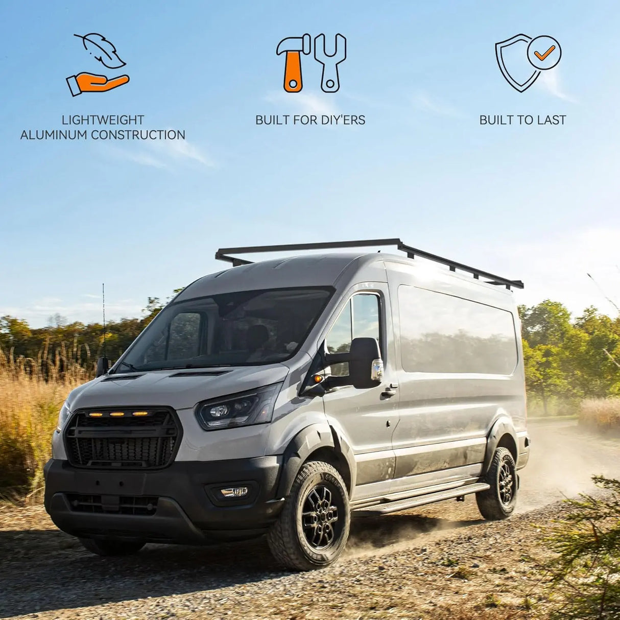 Aluminum Van Roof Rack Pro for Ford Transit 148" for Solar Panels Installation-9