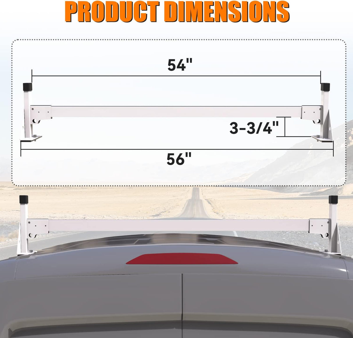 Melipron 54" Van Roof Rack for Ford Transit 150 250 350-11