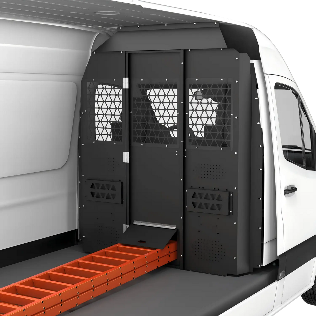 Melipron Van Partition Bulkhead with Swing Door Fit for Sprinter High Roof -3