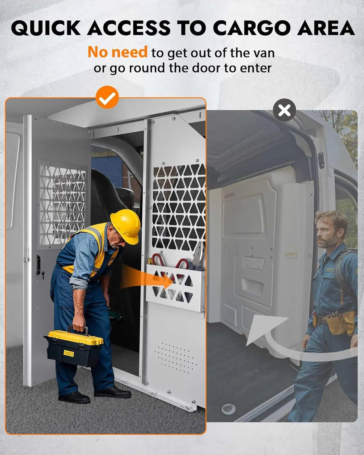 Cargo Van Safety Partition for Chevy Express/GMC Savana - MELIPRON