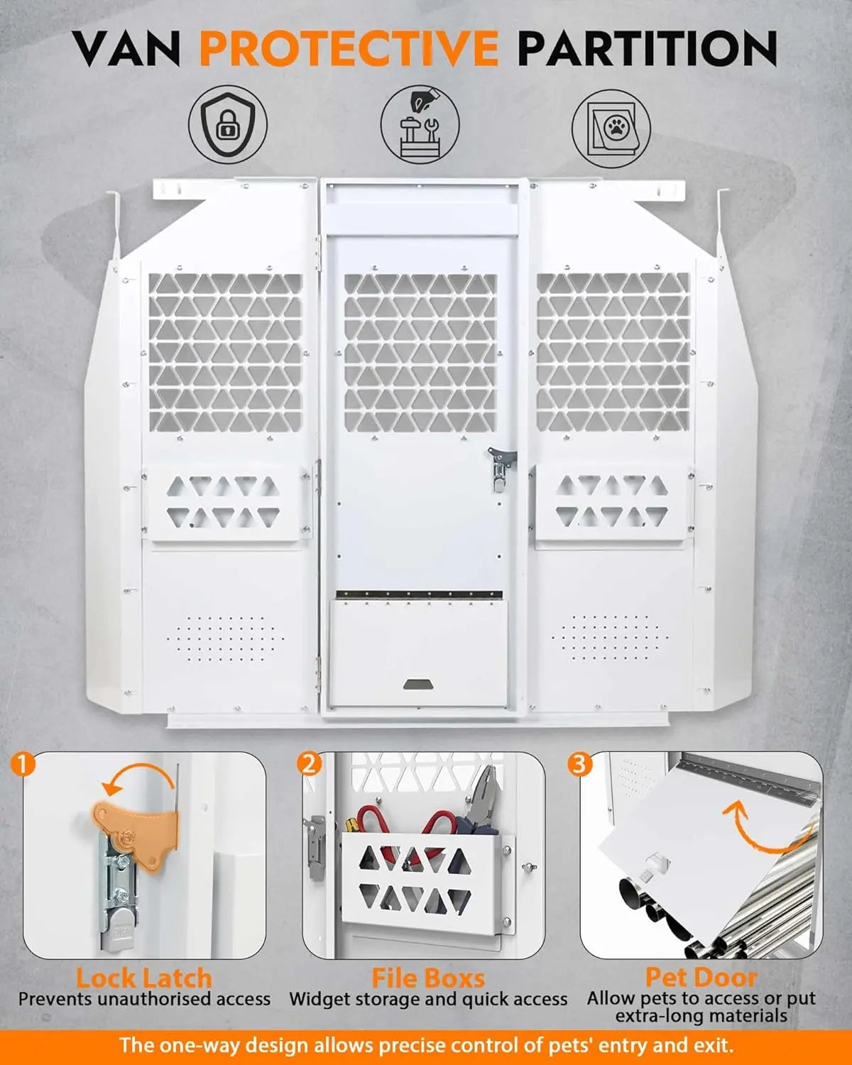 Cargo Van Safety Partition for Chevy Express/GMC Savana - MELIPRON