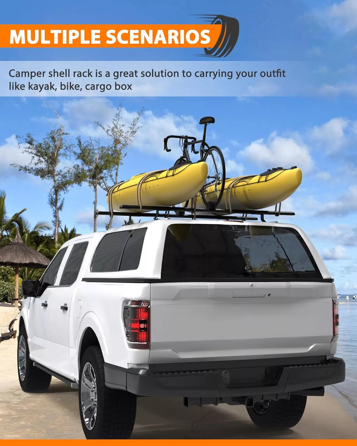 Melipron Aluminum Truck Topper Rack for Trailer Van Pickup-8