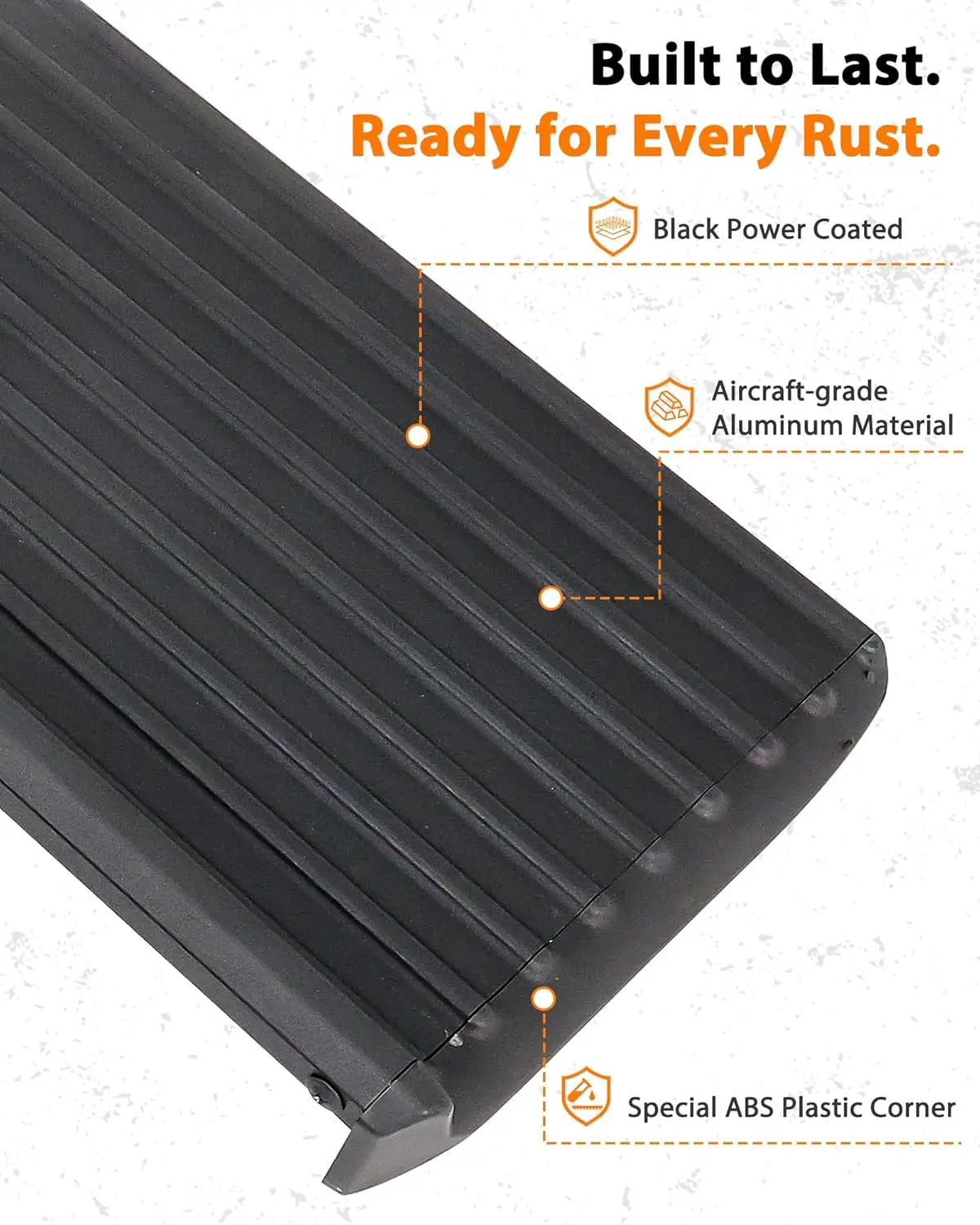 Running Board Fits for Ford Transit 150, 250, 350, Aluminum Rear Side Steps for Van No-Drilling Required-7