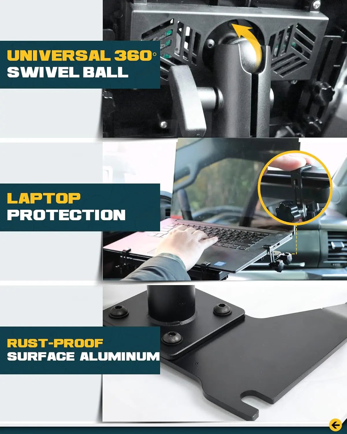 Heavy Duty Laptop Mount for Toyota Tacoma 2024 2025