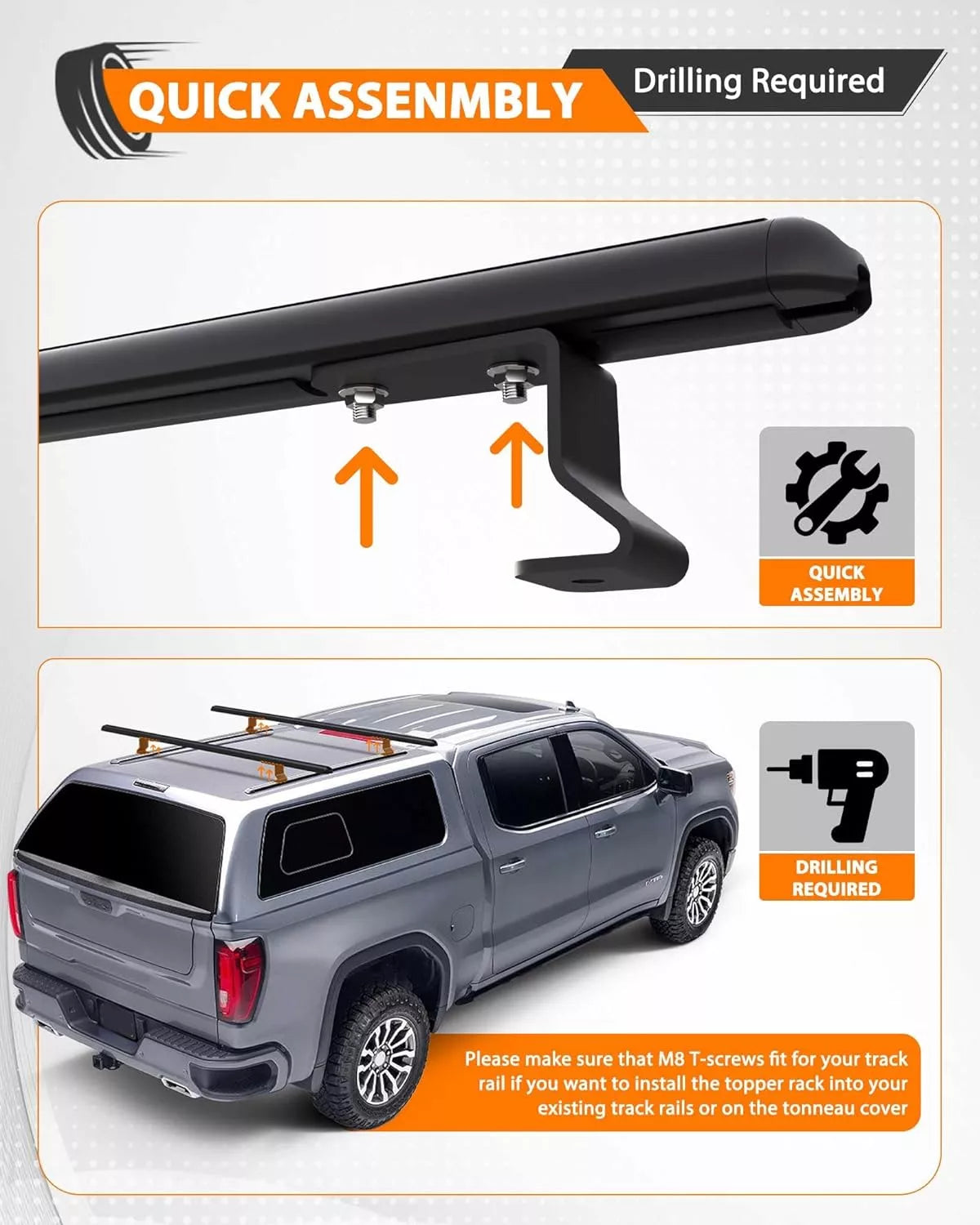 Melipron Aluminum Truck Topper Rack for Trailer Van Pickup-10