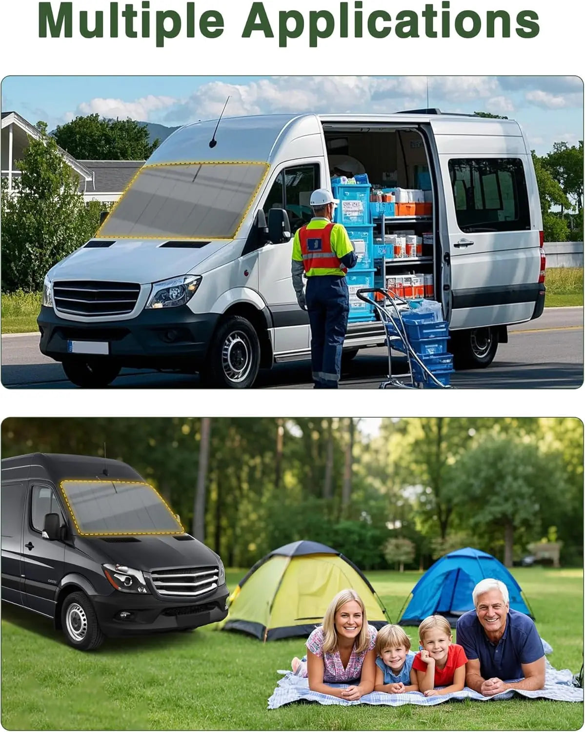 Magnetic Front Windshield Cover for Mercedes-Benz Sprinter Van NCV3/VS30 2007- on - MELIPRON