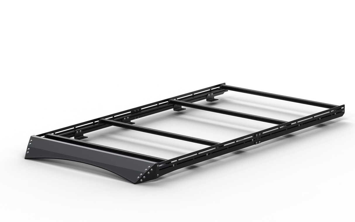 Aluminum Van Roof Rack Pro for Ford Transit 148" with Wind Fairing for Solar Panels Installation - MELIPRON