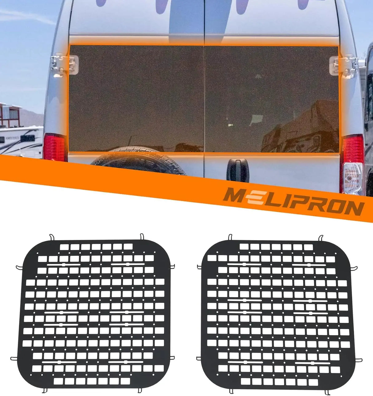 2Pcs Rear Security Window Screens Molle Panel for RAM ProMaster - MELIPRON