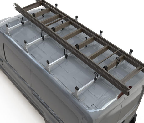 MELIPRON Roof Ladder Rack Fit for 2015-On Ford Transit 150 250 350 4 Crossbars Cargo Van Max Load Capacity 1000lbs-4