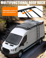 Aluminum Van Roof Rack Pro for Ford Transit 148" – Solar Panel Brackets & Wind Fairing - MELIPRON