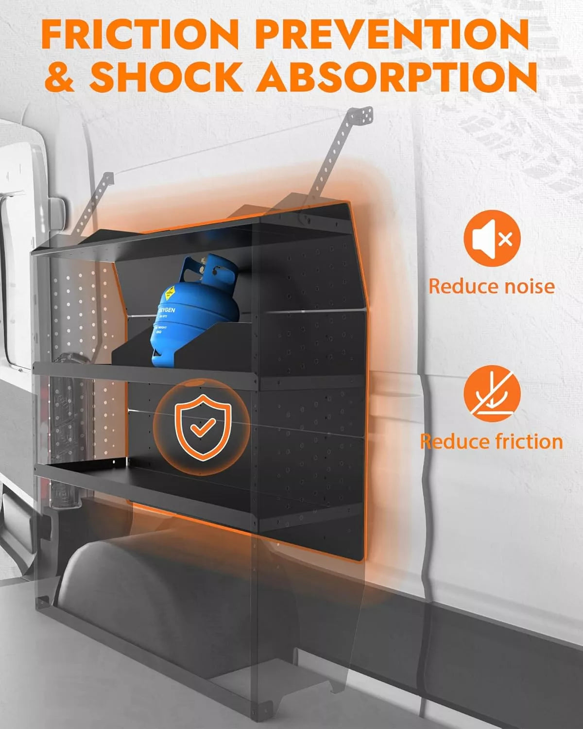 Melipron 46" H x 13" D Steel Cargo Van Shelving Storage-2