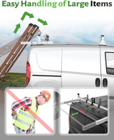 Van Roof Ladder Racks for RAM ProMaster City 2 Bars with Rear Cargo Roller - MELIPRON