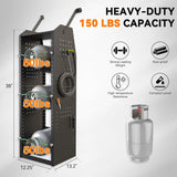 Van Refrigerant Tank Rack Steel Freon Tank Holder - 38" H x 12.2" W x 13" D - MELIPRON