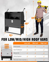 46" H x 13" D Steel Cargo Van Shelving Storage with Door-2