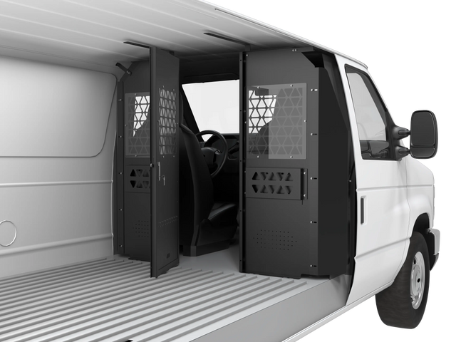 Melipron Steel Bulkhead Partition for Ford Econoline E-Series with Hinged Door -1