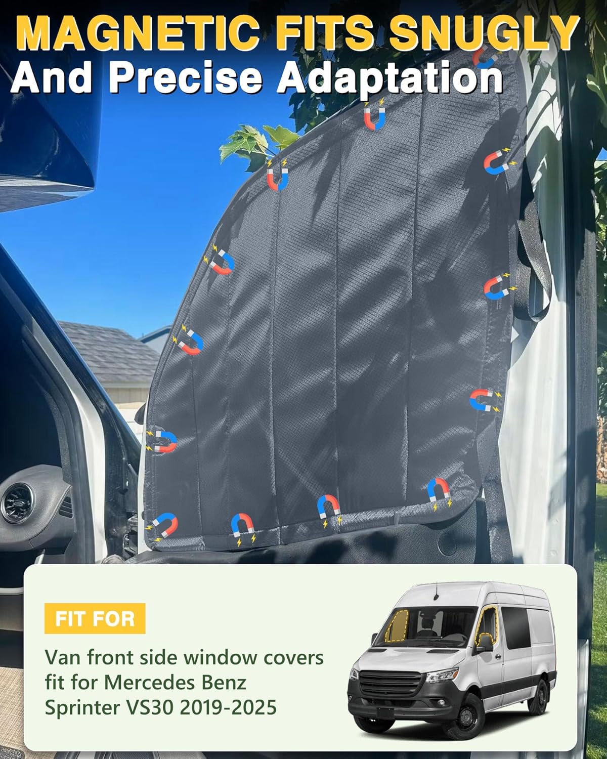 Insulated Blackout Van Window Covers for Mercedes Benz Sprinter VS30 2019-2025 - MELIPRON