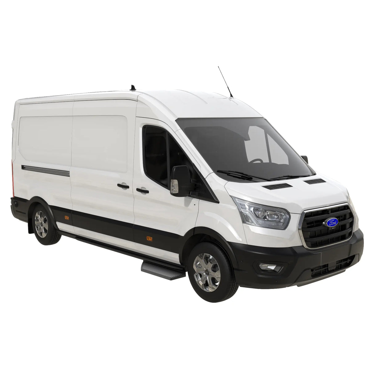 Running Board Fits for Ford Transit 150, 250, 350, Aluminum Rear Side Steps for Van No-Drilling Required-4