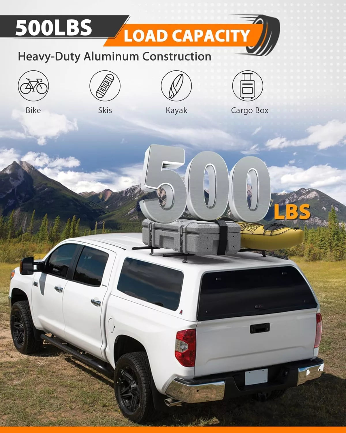 Melipron Aluminum Truck Topper Rack for Trailer Van Pickup-6