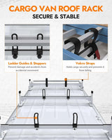 Van Roof Ladder Racks with Rear Roller Bar for 2011-2025 Nissan NV 1500 2500 3500 - MELIPRON