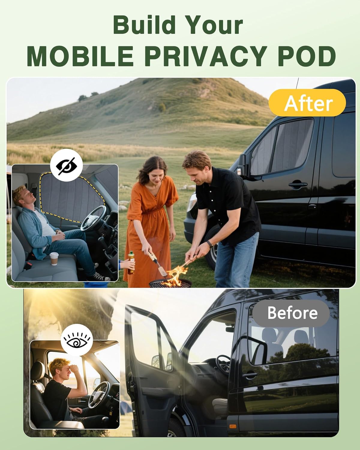 Insulated Blackout Van Window Covers for Mercedes Benz Sprinter NCV3 2007-2018 - MELIPRON