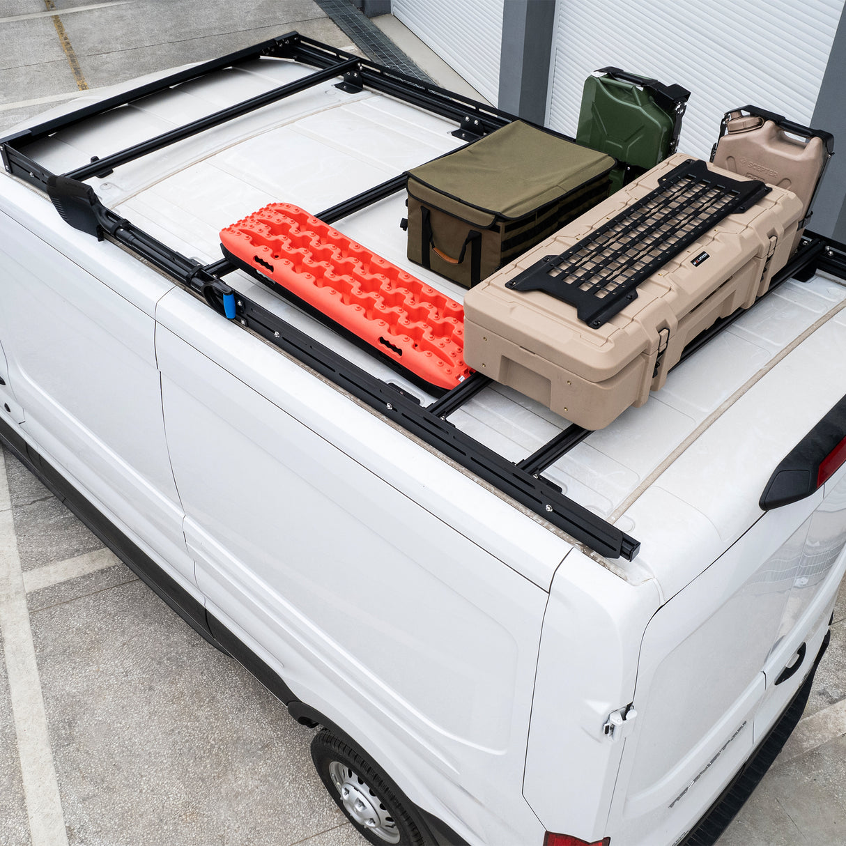 Aluminum Van Roof Rack Pro for Ford Transit 148" with Wind Fairing-13