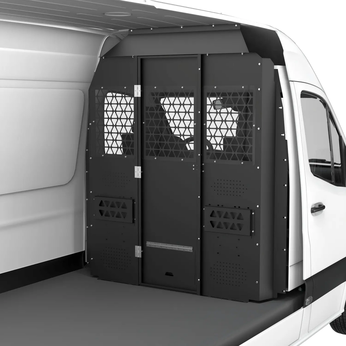 Melipron Van Partition Bulkhead with Swing Door Fit for Sprinter High Roof -2