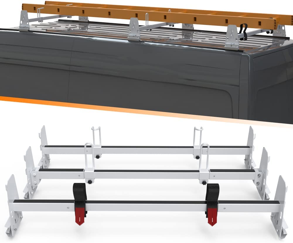 melipron ladder rack for van for 1996-2023 Chevy Express 1500 2500 3500, Ford E-series, GMC Savana-1