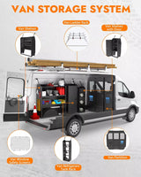 Melipron 46" H x 13" D Steel Cargo Van Shelving Storage-5