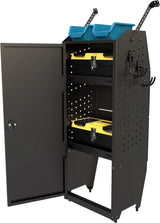  Steel Cargo Van Shelving Storage Lockable Tool Cabinet with 2PCS Hooks Fits for Ford Transit, Promaster, GMC Savana and Full-Size Cargo Vans(16" W x 46" H x 13" D)-1