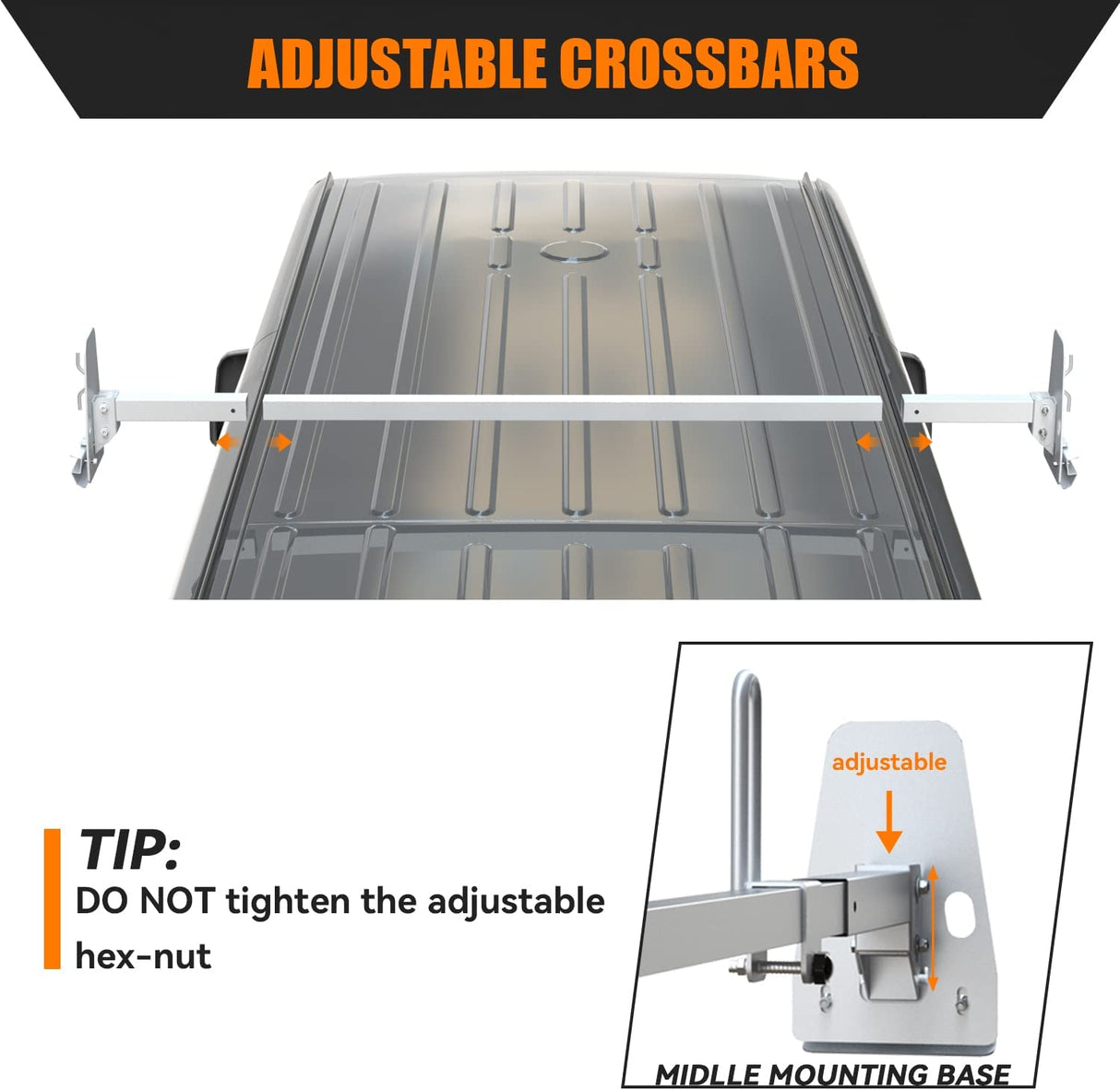 melipron ladder rack for van for 1996-2023 Chevy Express 1500 2500 3500, Ford E-series, GMC Savana-4