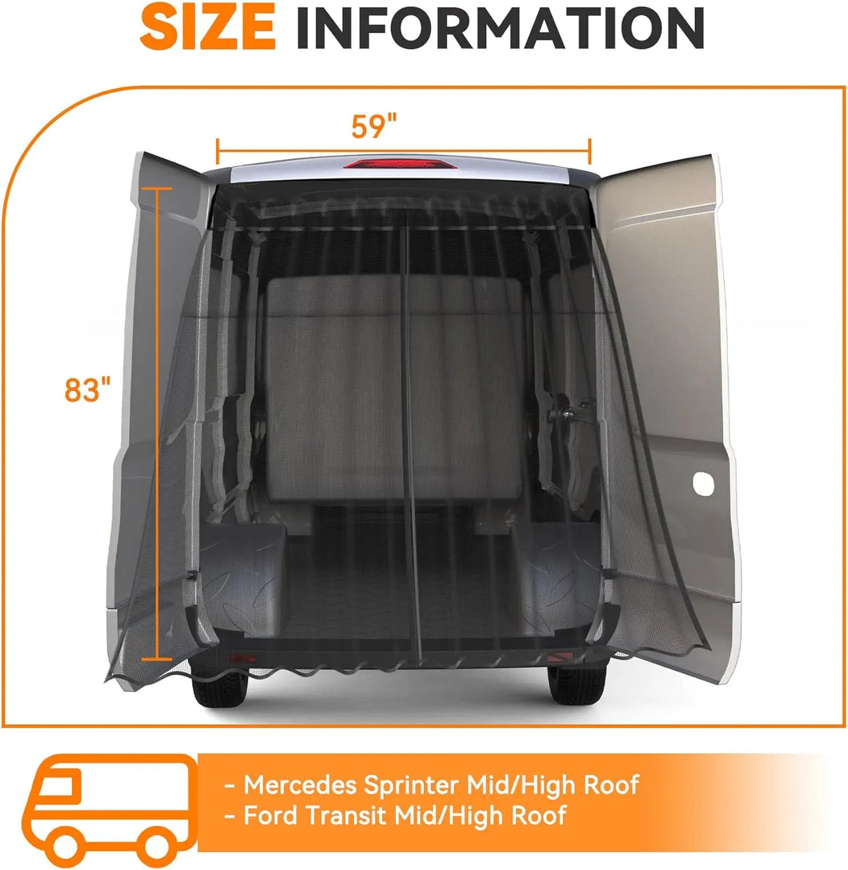 Van Bug Screen for Ford Transit/Mercedes Sprinter-11
