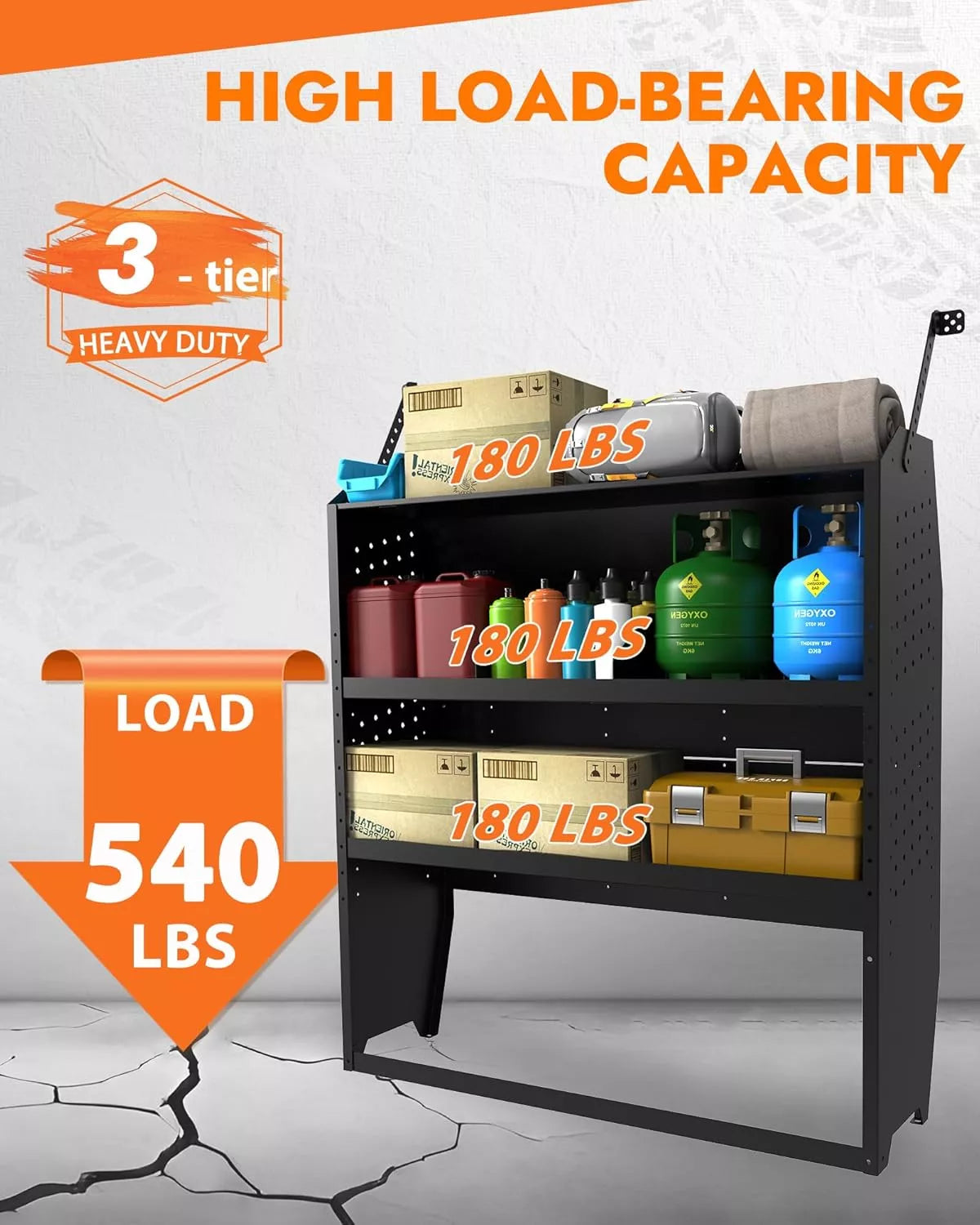 Melipron 46" H x 13" D Steel Cargo Van Shelving Storage-6