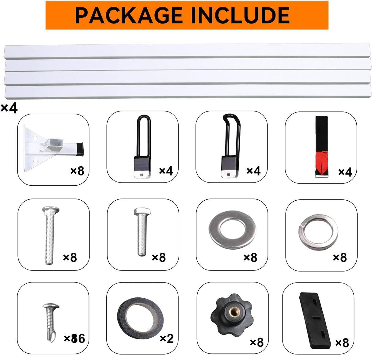 MELIPRON Roof Ladder Rack Fit for 2015-On Ford Transit 150 250 350 4 Crossbars Cargo Van Max Load Capacity 1000lbs-9