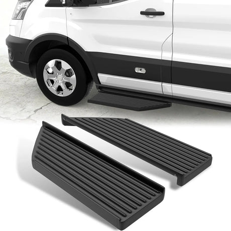Running Board Fits for Ford Transit 150, 250, 350, Aluminum Rear Side Steps for Van No-Drilling Required-1