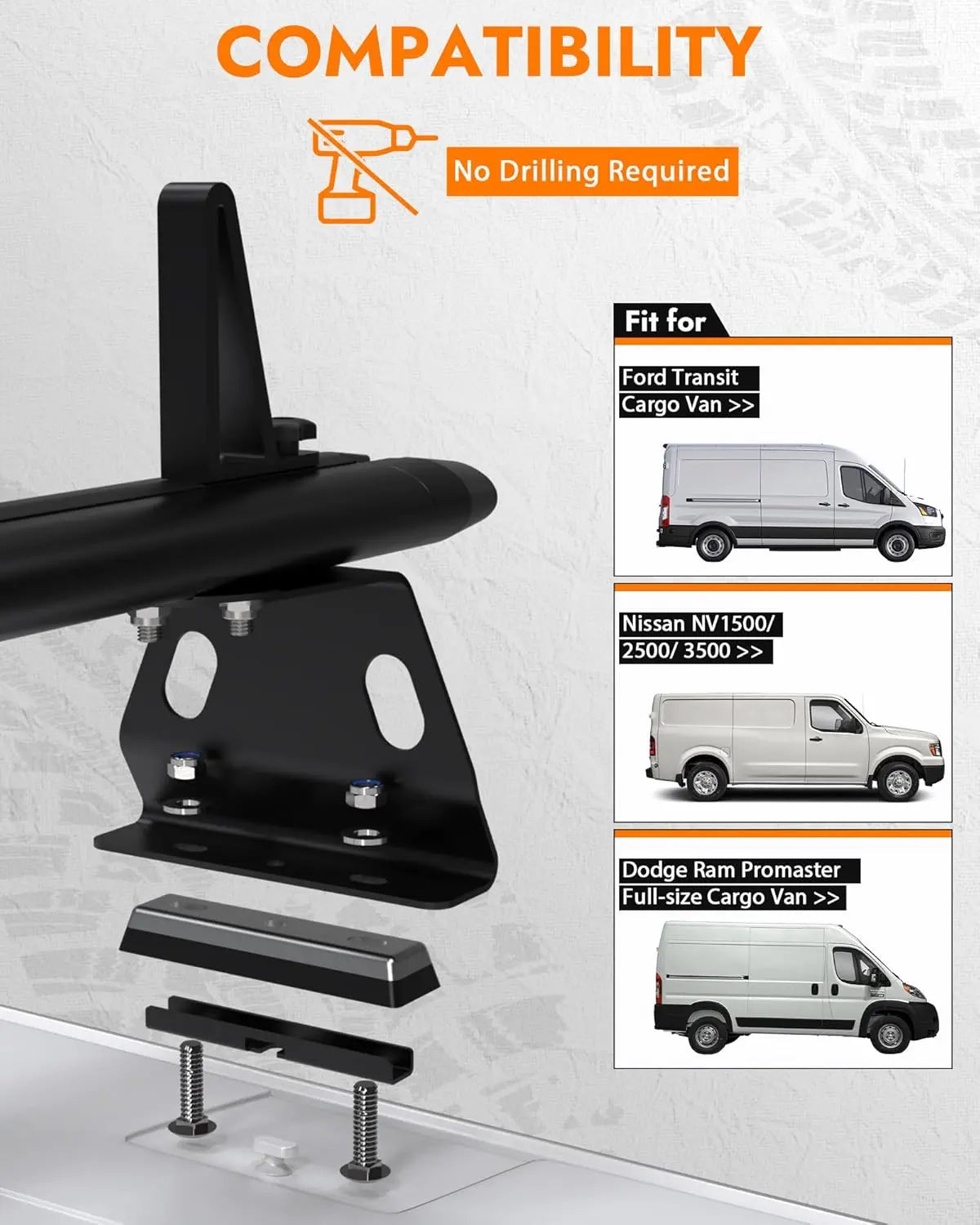 Aluminum Van Roof Rack Fit for Ford Transit, Ram Promaster, Nissan NV-5