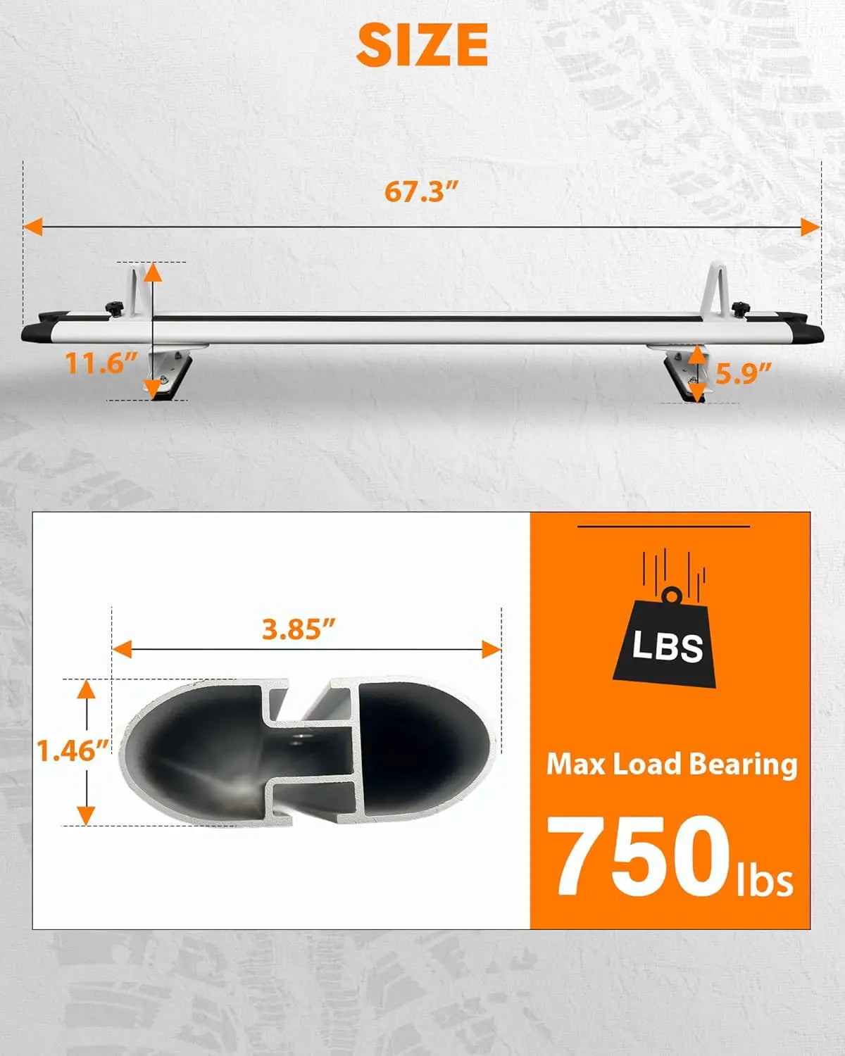 Aluminum Van Roof Rack Fit for Ford Transit, Ram Promaster, Nissan NV-5