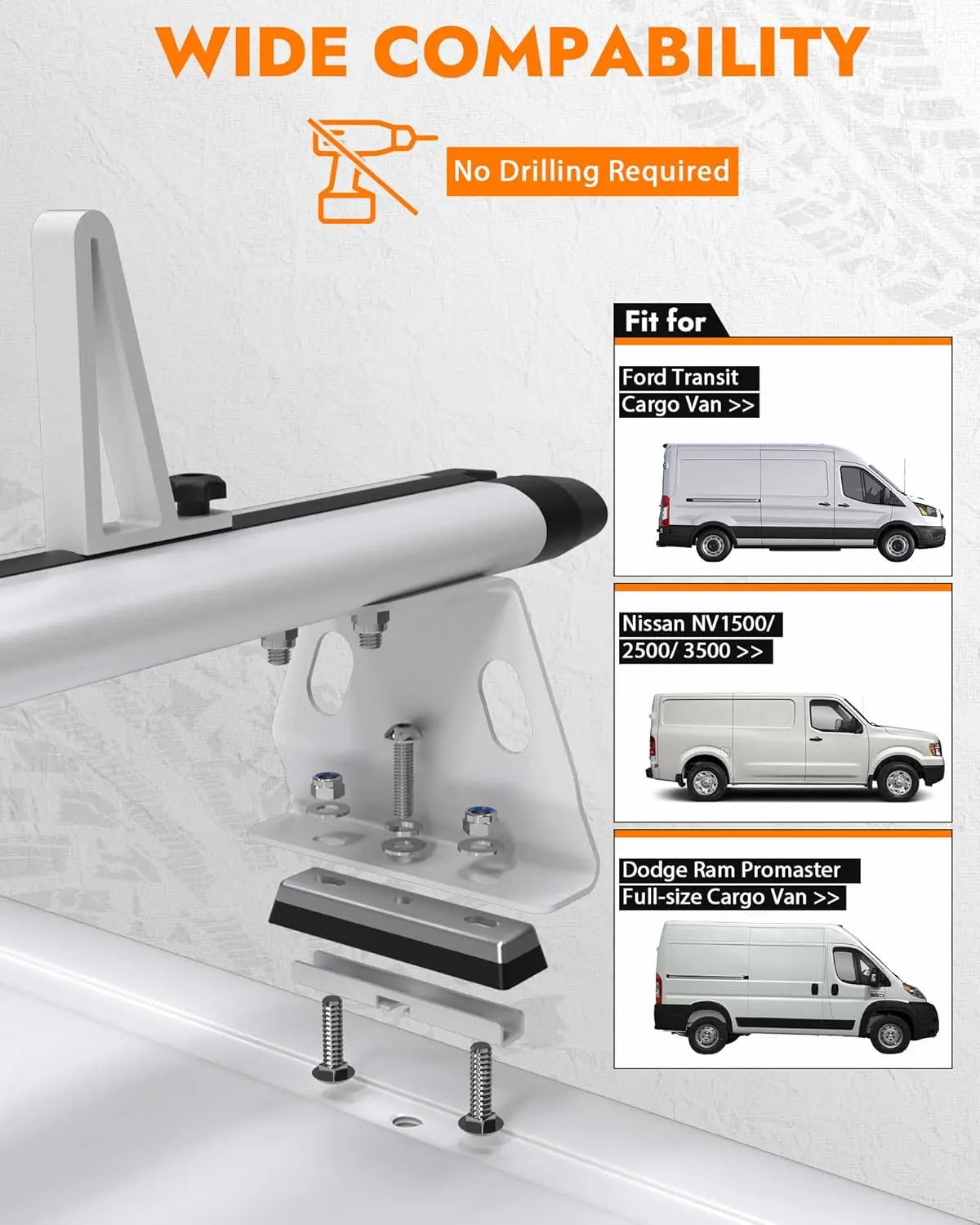 Aluminum Van Roof Rack Fit for Ford Transit, Ram Promaster, Nissan NV-4
