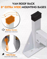 3 Crossbars Van Roof Ladder Racks for Sprinter Low Roof 144"/170"/170" - MELIPRON