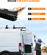 800lbs Van Roof Ladder Rack with Rear Roller Fits for 2015-2025 Ford Transit 150 250 350, Steel Cargo Van Rack with Anti-Rust Coating, Ideal for Transporting Ladders, Pipes-2