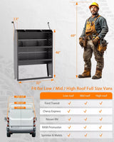 Melipron 46" H x 13" D Steel Cargo Van Shelving Storage-7