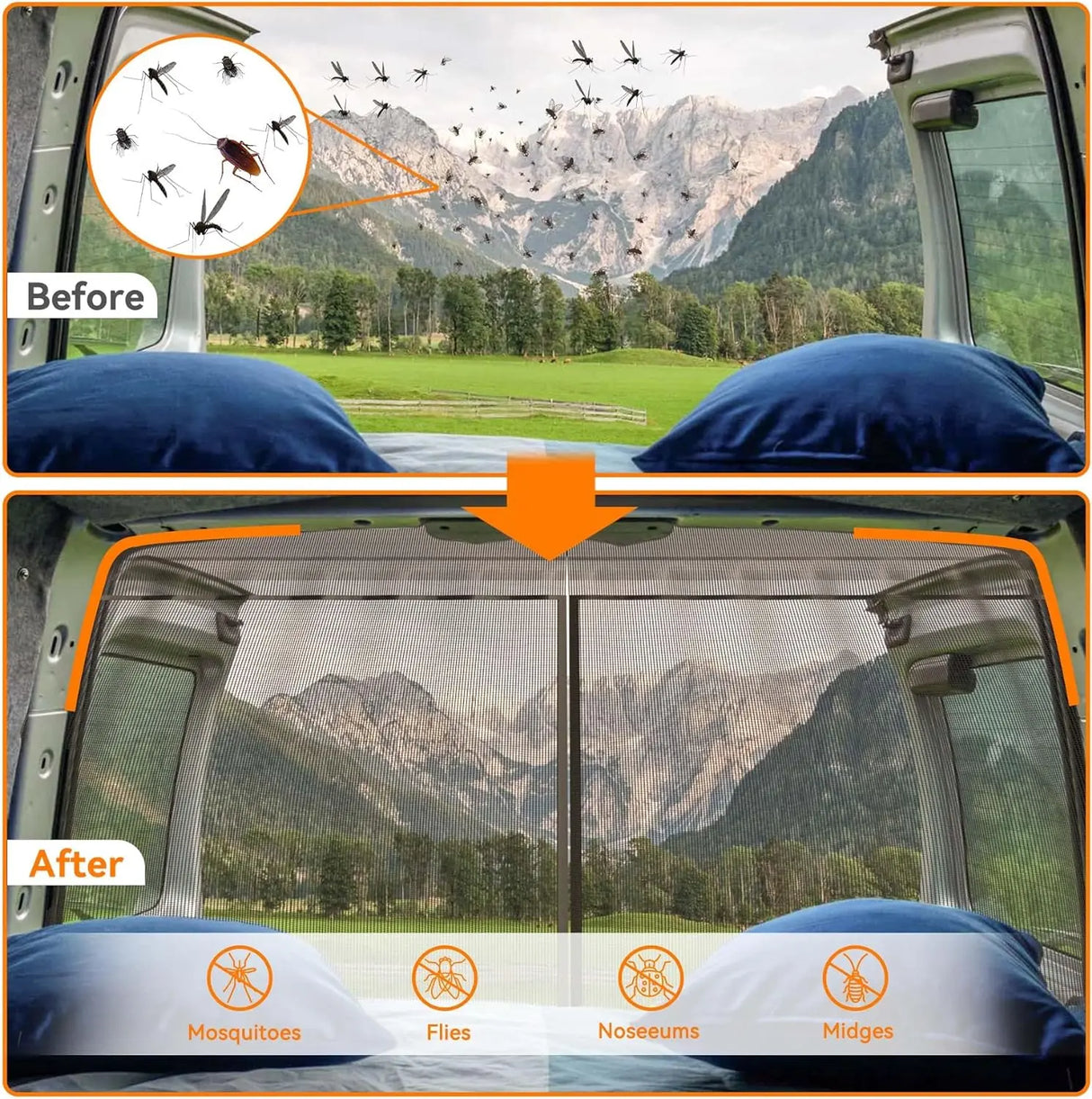 Van Bug Screen for Ford Transit/Mercedes Sprinter-12