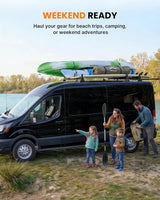 800lbs Van Roof Ladder Rack with Rear Roller Fits for 2015-2025 Ford Transit 150 250 350, Steel Cargo Van Rack with Anti-Rust Coating, Ideal for Transporting Ladders, Pipes-9